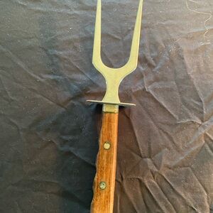 Persona Two-Prong Carving Fork in Brown and Silver